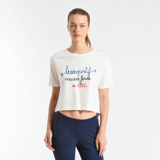 T-shirt Tricolore 1882 Le Coq Sportif Femme Blanc
